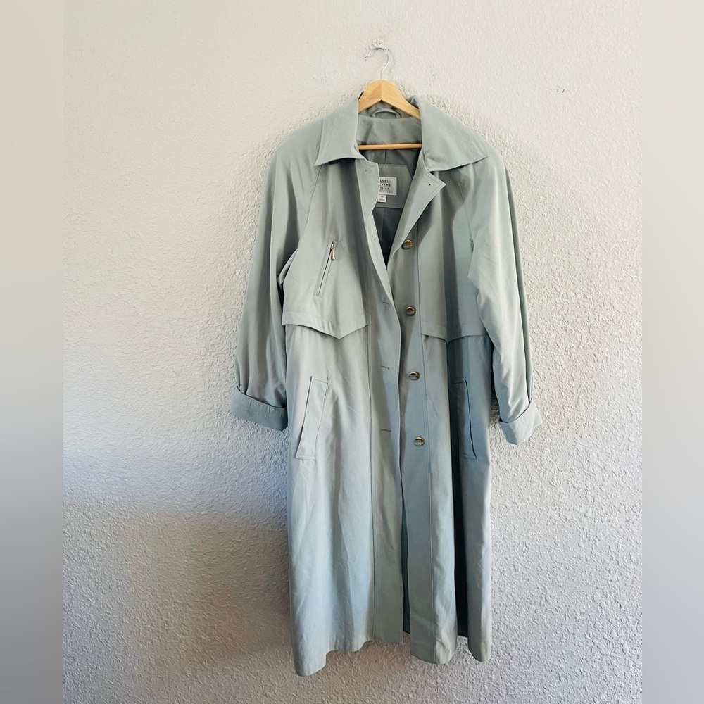 Vintage Valerie Stevens Mint / Seafoam Green Trench